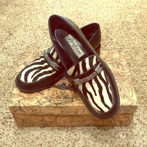 Brighton polished calf/zebra Loafers